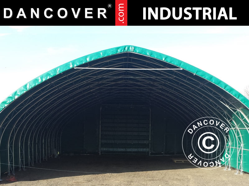Capannone tenda, tunnel agricolo 10x15x5,54m con portone scorrevole, PVC, Verde