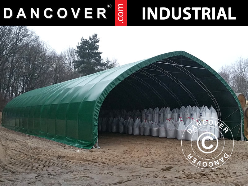 Capannone tenda, tunnel agricolo 12x16x5,88m con portone scorrevole, PVC, Verde