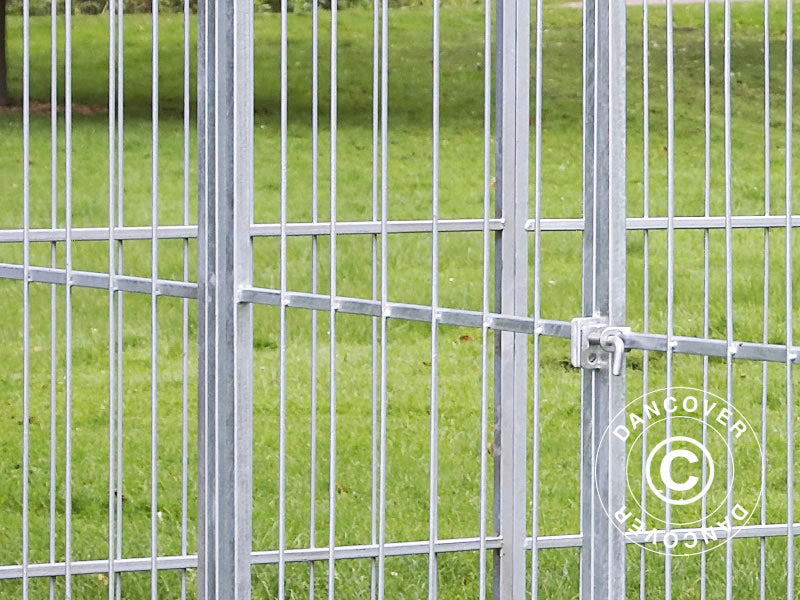 Außengehege für Hunde, 2,4x2,4x1,8m, Stahl, 5,76m²