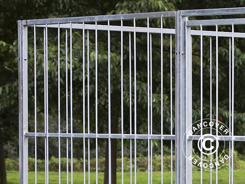 Außengehege für Hunde, 2,4x2,4x1,8m, Stahl, 5,76m²