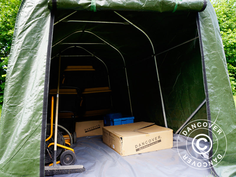 Tenda magazzino PRO 2x3x2m PE, con pavimento, Verde/Grigio
