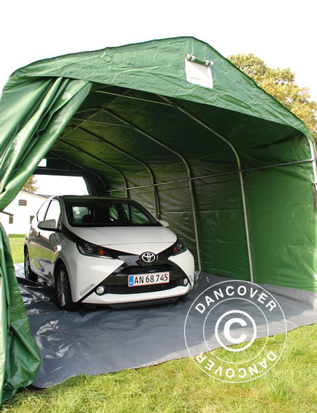 Tenda garage PRO 3,6x6x2,7m PVC con copertura del terreno, Verde
