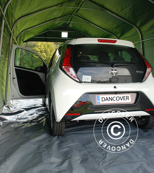 Tenda garage PRO 3,6x6x2,7m PVC con copertura del terreno, Verde