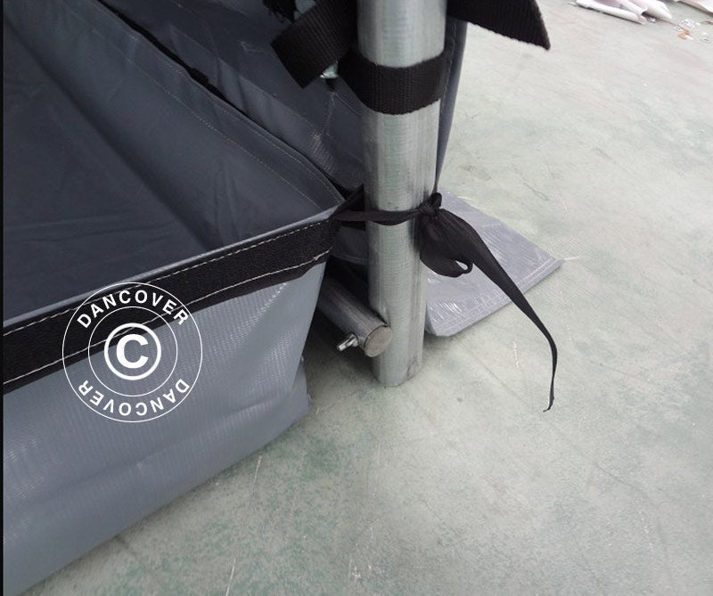 Zeltgarage PRO 3,6x7,2x2,68m PE mit Bodenplane, Grau