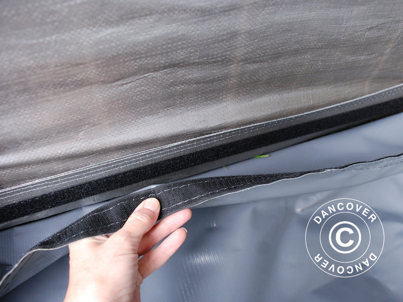 Zeltgarage PRO 3,6x7,2x2,68m PE mit Bodenplane, Grau