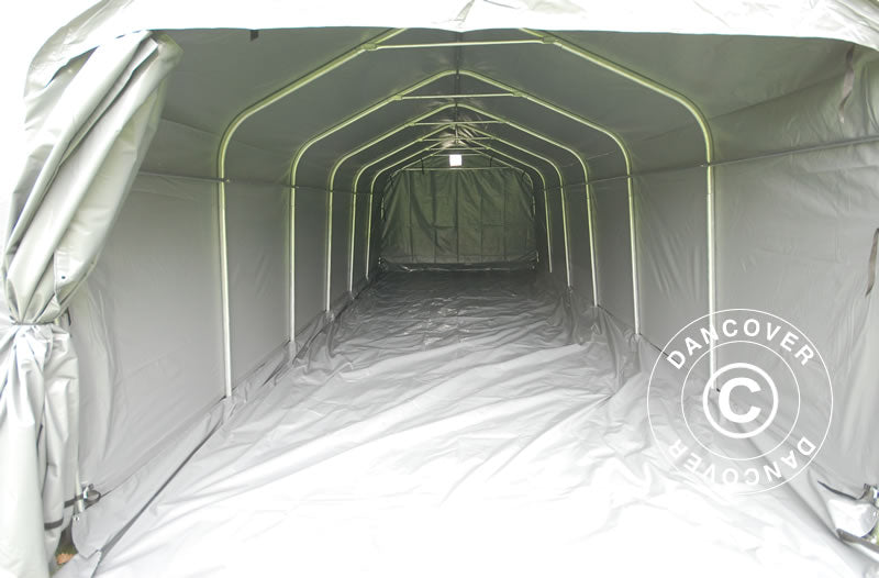 Tenda garage PRO 3,6x7,2x2,68m PVC con copertura del terreno, Grigio