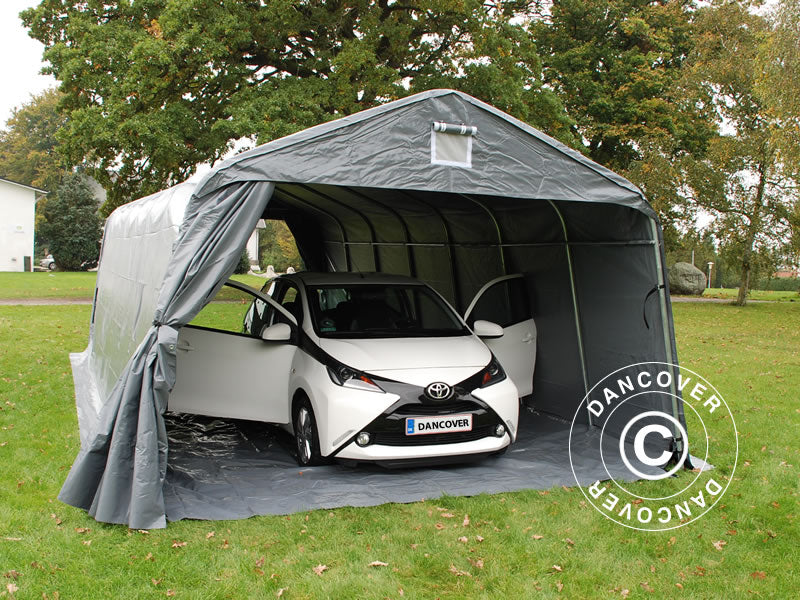 Tenda garage PRO 3,6x8,4x2,7m PVC con copertura del terreno, Grigio