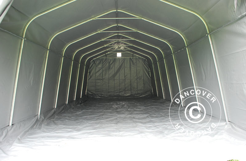Tenda garage PRO 3,6x8,4x2,7m PVC con copertura del terreno, Grigio