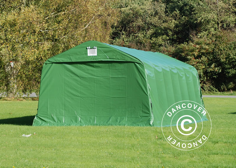 Tenda garage PRO 3,6x8,4x2,7m PVC con copertura del terreno, Verde