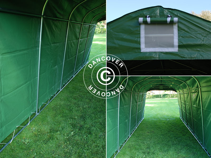 Weidezelt 3,3x6x2,4m, PVC, Grün