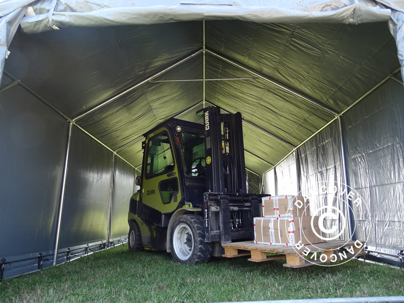 Capannone tenda PRO 4x8x2,5x3,6m, PVC, Grigio
