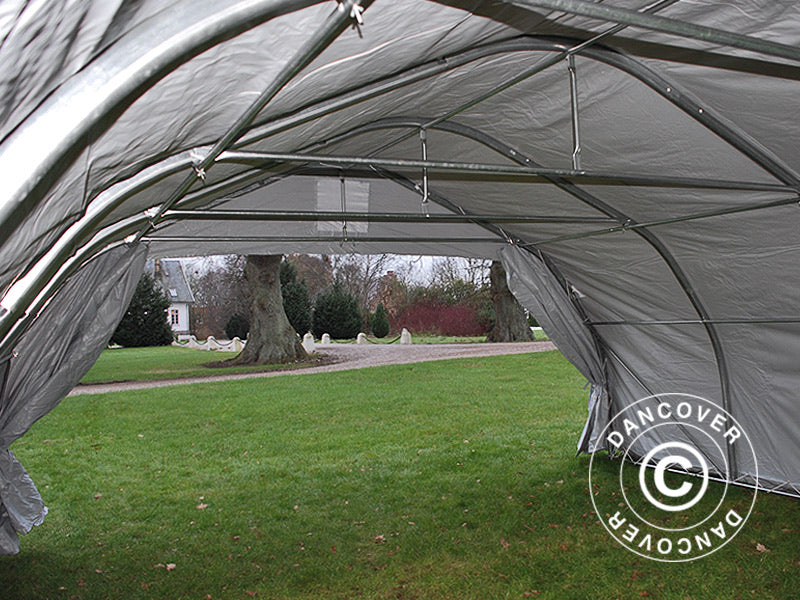 Doppel Zeltgarage 5,4x6x2,9m PVC, Grau