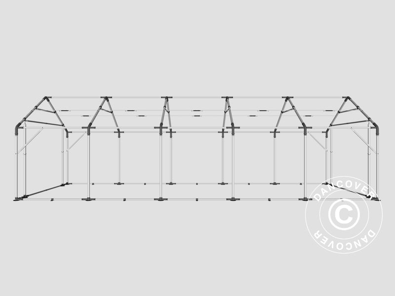 Tente de Stockage PRO 4x10x2x3,1m, PVC, Gris