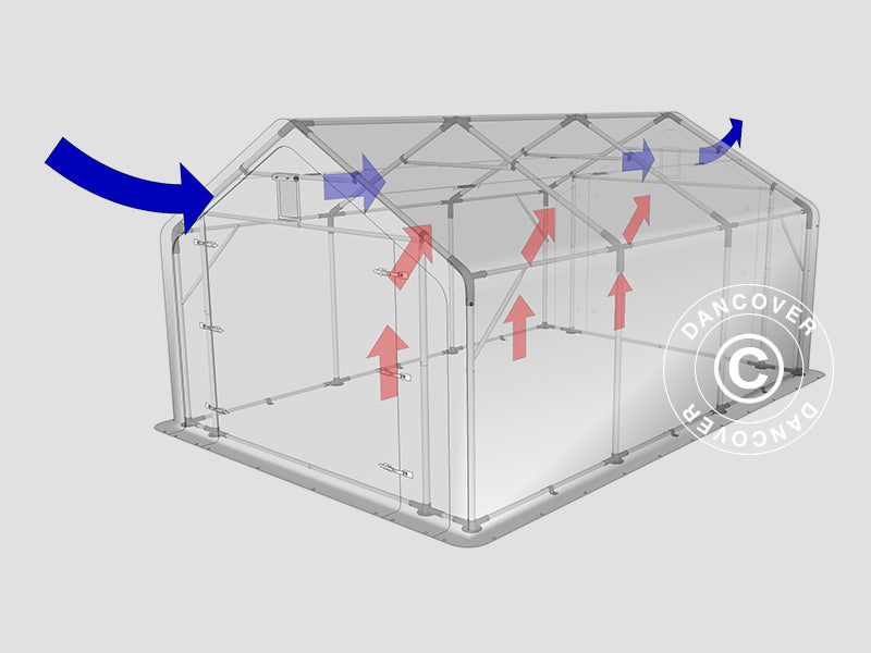 Lagerzelt PRO 4x6x2x3,1m, PVC, Grün