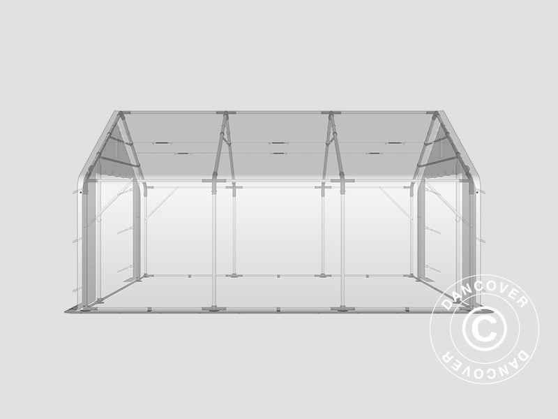 Capannone tenda PRO 5x6x2x3,39m, PVC, Grigio