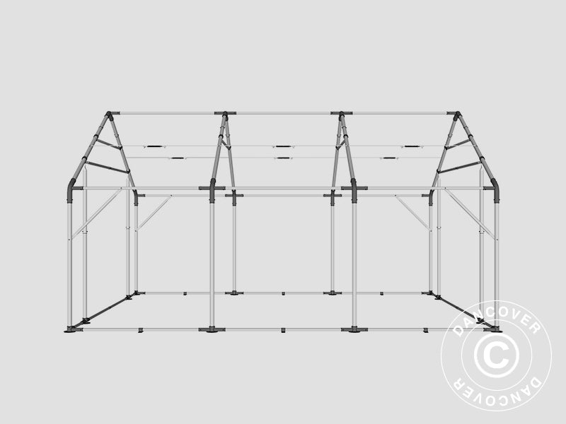 Capannone tenda PRO 5x6x2x3,39m, PVC, Grigio