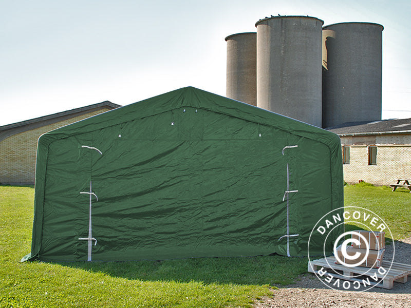 Lagerzelt PRO 5x8x2x3,39m, PVC, Grün