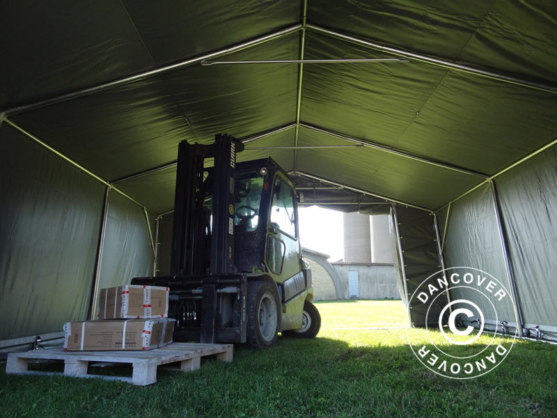 Capannone tenda PRO 5x8x2,5x3,89m, PVC, Grigio