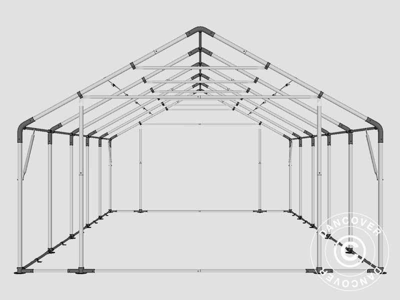 Capannone tenda PRO 5x10x2x3,39m, PVC