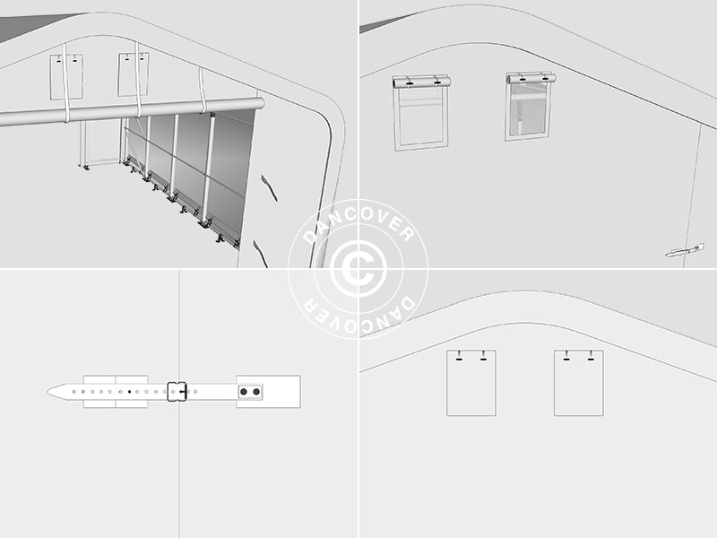 Lagerzelt PRO 6x6x3,7m PVC, Grün
