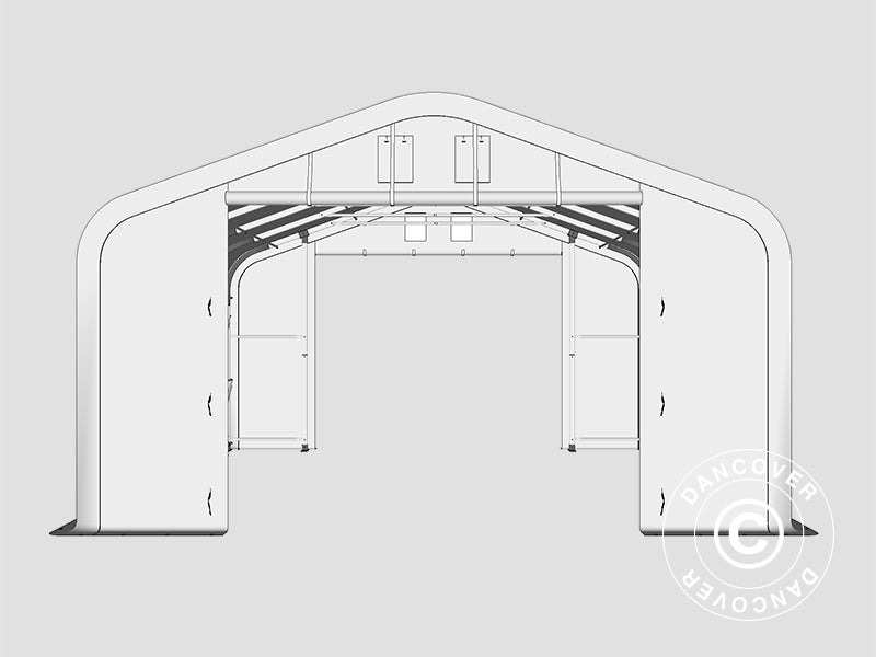 Capannone tenda PRO 6x6x3,7m PVC, Grigio