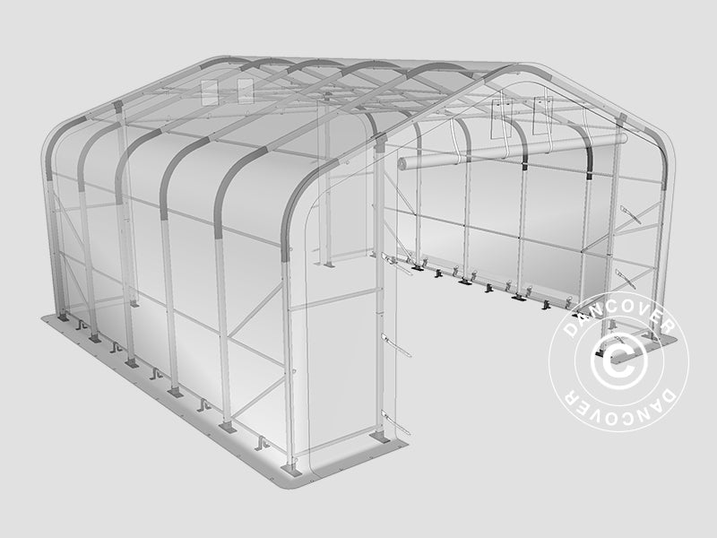 Capannone tenda PRO 6x6x3,7m PVC, Grigio