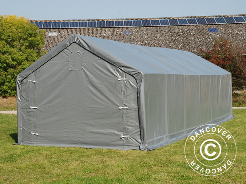 Capannone tenda PRO 5x12x2x3,39m, PVC, Grigio