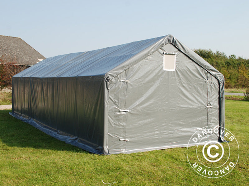 Capannone tenda PRO 5x12x2x3,39m, PVC, Grigio