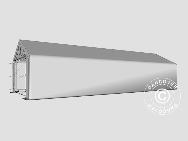 Capannone tenda PRO 5x12x2x3,39m, PVC, Grigio