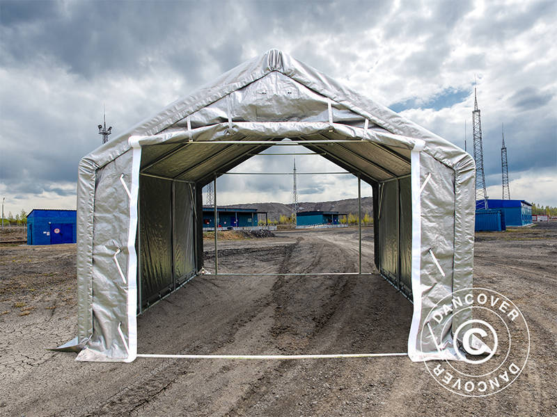 Lagerzelt PRO 4x6x2x3,1m, PE, Grau