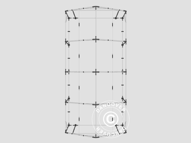 Capannone tenda PRO 5x8x2x3,39m, PE, Grigio
