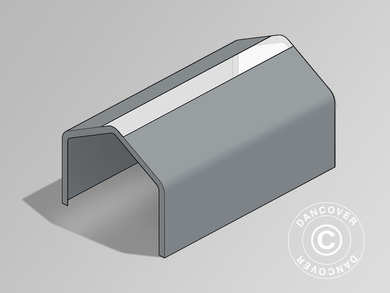 Toile de toit pour Tente de Stockage PRO 8x12m PVC avec lucarne, gris