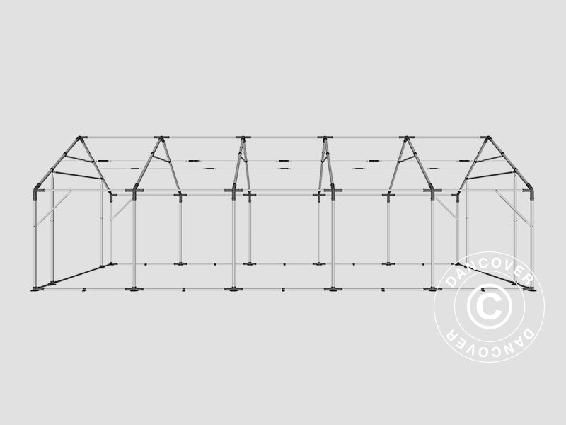 Capannone tenda PRO 5x10x2x3,39m, PE, Grigio