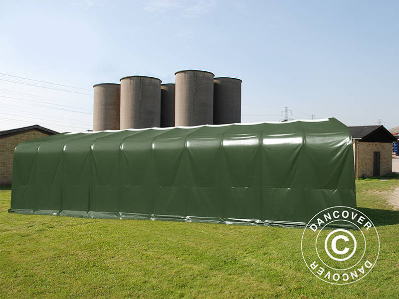 Lagerzelt PRO 6x12x3,7m  PVC mit Dachfenster, Grün