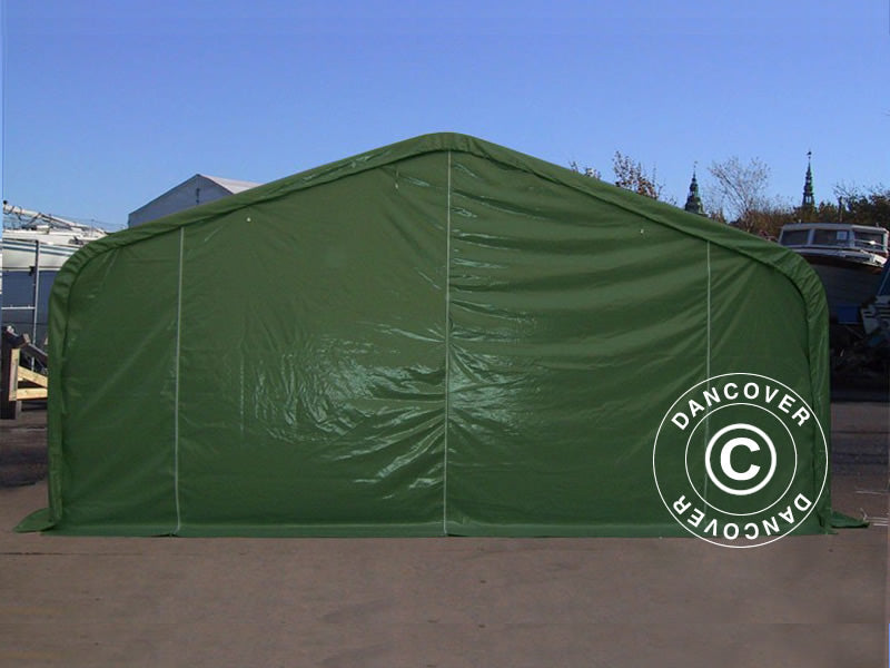 Lagerzelt PRO 6x12x3,7m  PVC mit Dachfenster, Grün