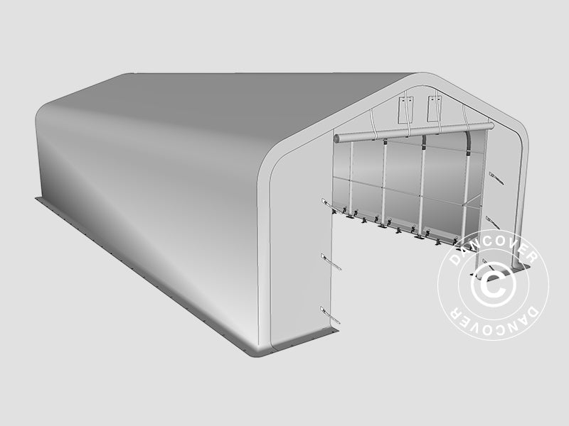 Lagerzelt PRO 6x12x3,7m  PVC mit Dachfenster, Grün