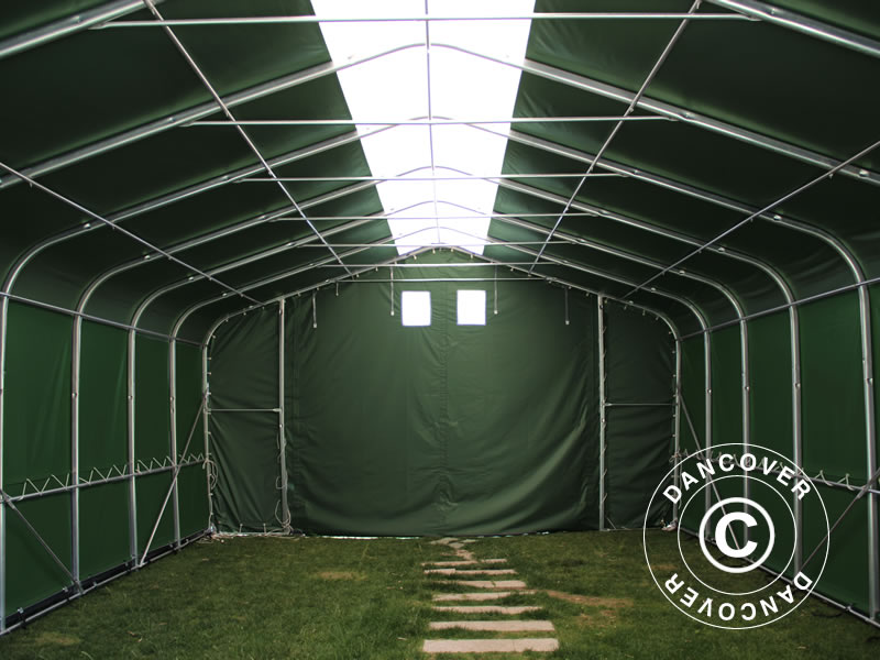 7x14m StoragePro w/Gablekit 600gPVC Green SkyPanel