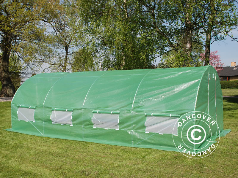 Serre Tunnel 3x8x2m, 24m², Vert