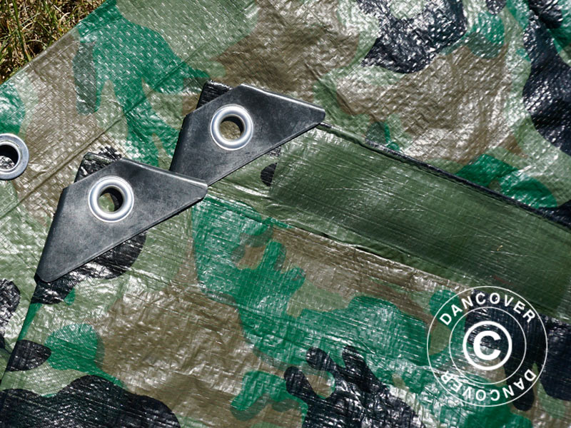 Bâche camouflage Woodland 1,9x3m, 100g/m²