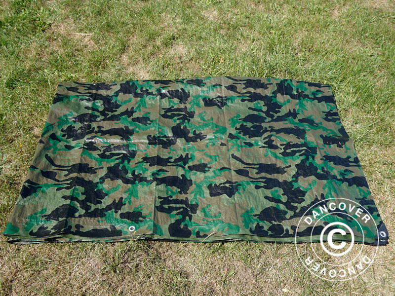 Bâche camouflage Woodland 2,85x4m, 100g/m²