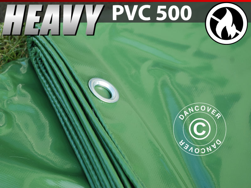 Plane 5x7m, PVC 500g/m² Grün, Flammenhemmend