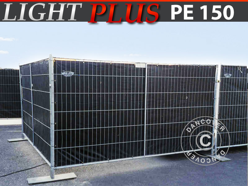 Bache speciale cloture 1,76x3,41m, PE 150g/m², Noir
