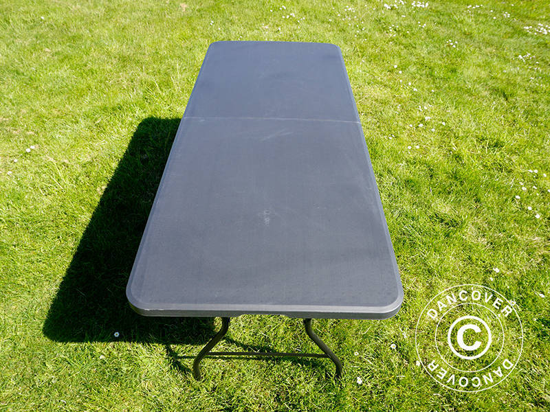 Tavolo Pieghevole 180x74x74cm, Nero (1 pz.)