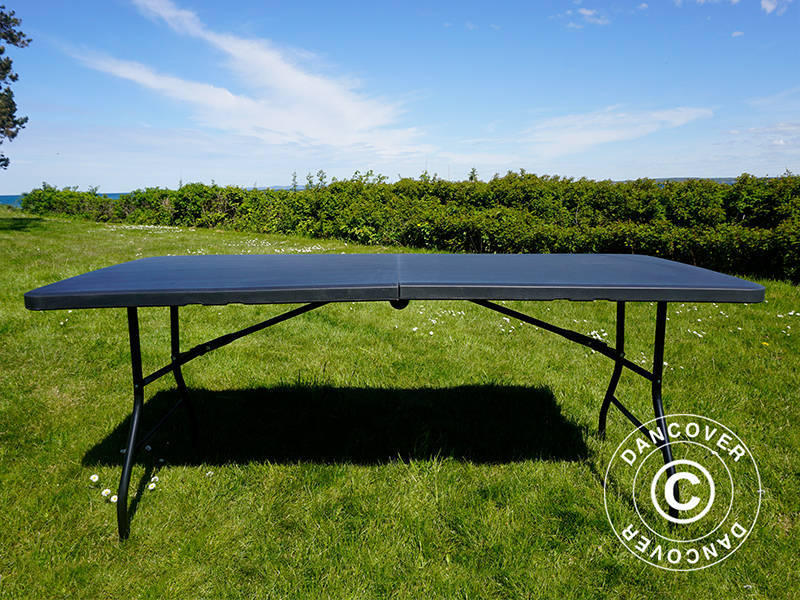 Table pliante 180x74x74cm, noir (10 pièces)