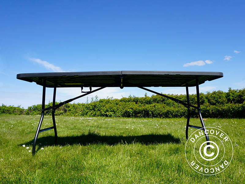 Tavolo Pieghevole 180x74x74cm, Nero (25 pz.)