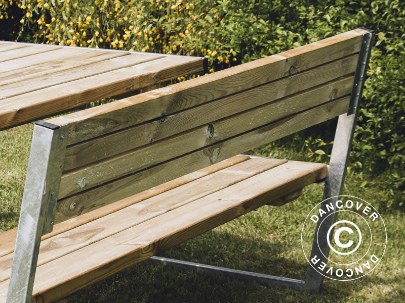 Picknicktisch mit Rückenlehne, 2,05x1,8x0,85m, Holz