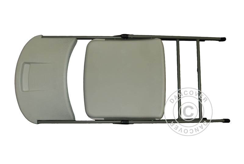 Chaise pliante 48x43x89cm, Gris clair/Blanc, 4 pièces