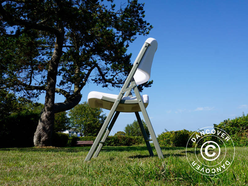 Klappstuhl 48x43x89cm, Hellgrau/Weiß, 24 St.