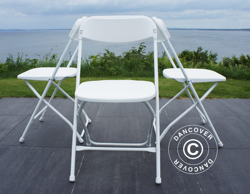 Chaise pliante 44x44x80cm, Blanc, 8 pièces