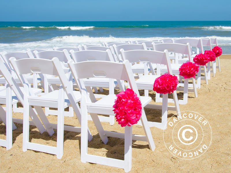 Resin Folding Chair White 44x46x77cm YY 24 pcs